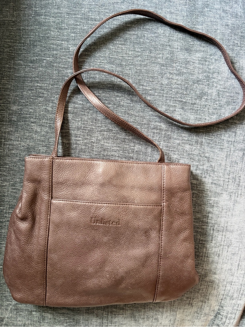 Unlisted by Kenneth Cole Chocolate Brown Genuine Leather Shoulder Crossbody Bag